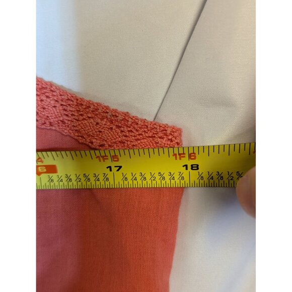 Roxy Coral Lace-Trimmed Sleeveless Dress Cotton Spaghetti Strap Y2K - Picture 6 of 8